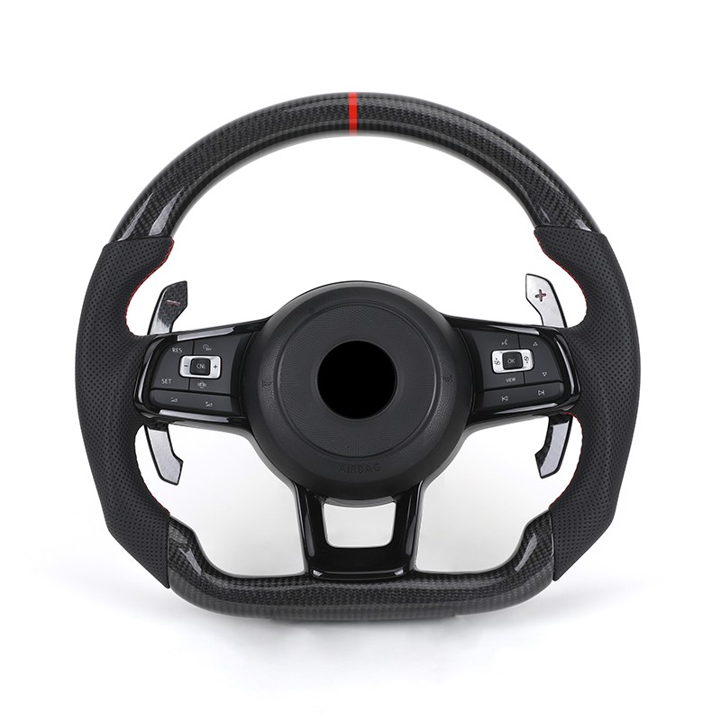 Volante de fibra de carbono para VW Polo Golf R MK6 MK7 GTi